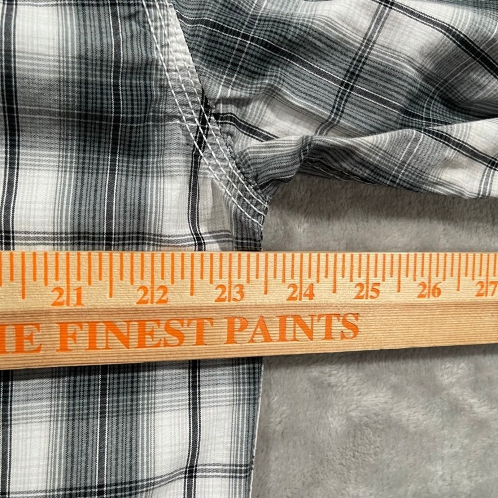 Larry Mahan Shirt Mens XL Gray Plaid Pearl Snap Western Cowboy - Picture 5 of 7